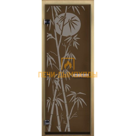 Дверь для бани и сауны БРОНЗА "БАМБУК" (8мм) (Хвоя)